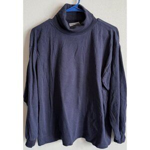 Willow Bay 90s Womens Navy Blue Turtleneck XL (18) Classic Cottagecore